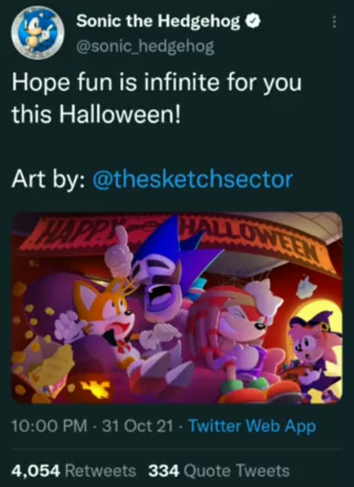 Sonic The Hedgehog - Hope fun is infinite for you this Halloween