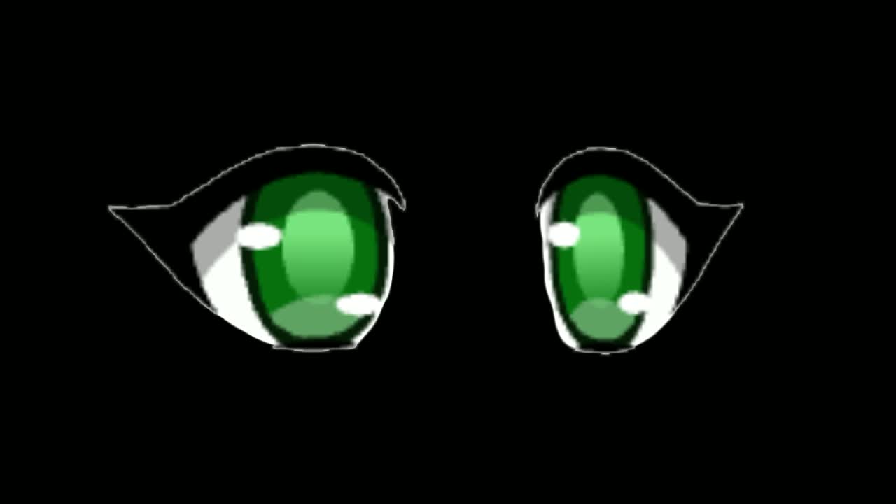 gacha boca os olhos e o fundo verde