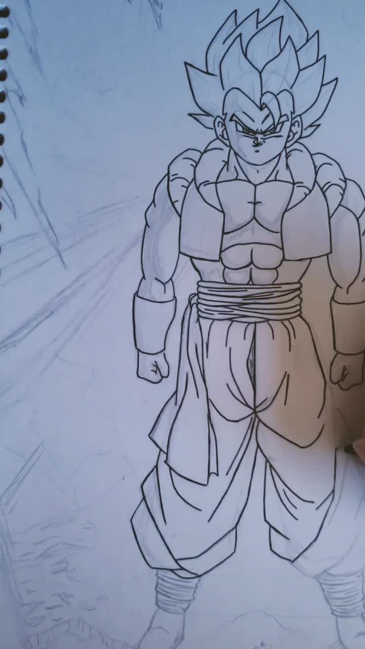 como desenhar o gogeta ssj blue 