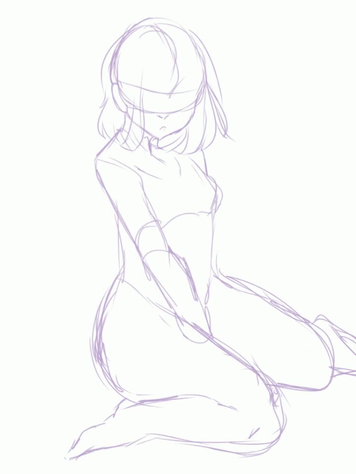 Sitting pose sketch/study + reference : r/learnart